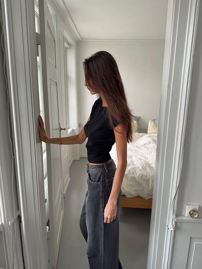 Lilu figurbetontes Top – Schwarz