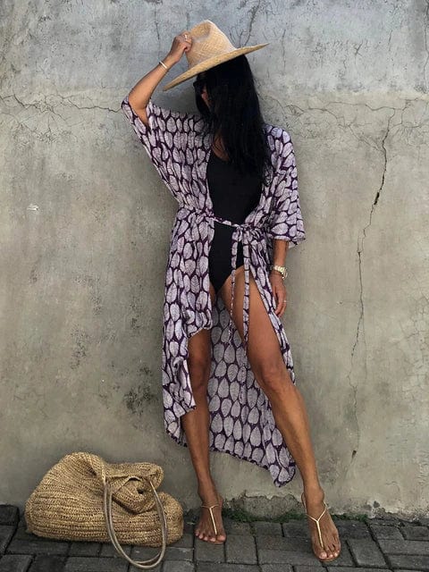 Long Floral Kimono Swimsuit Cover Up - Seldom Seen Styles
