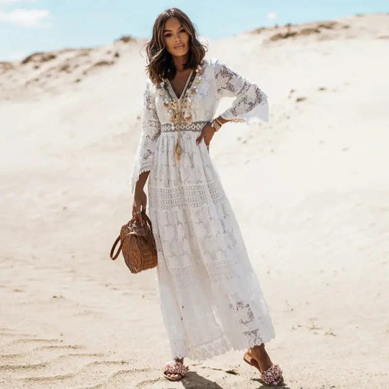Skye | Long-Sleeve Boho Maxi Dress - Seldom Seen Styles