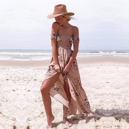 Boho Off-Shoulder Floral Maxi Sundress