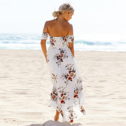 Boho Off-Shoulder Floral Maxi Sundress