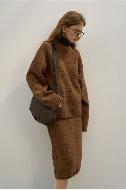 Locker sitzender Rundhalsausschnitt aus Wollmischung Pink Queen Damen Herbstpullover 2024 Lässiger Pullover mit langen Fledermausärmeln, übergroßer Rundhalsausschnitt, Wintermode, trendige Outfits