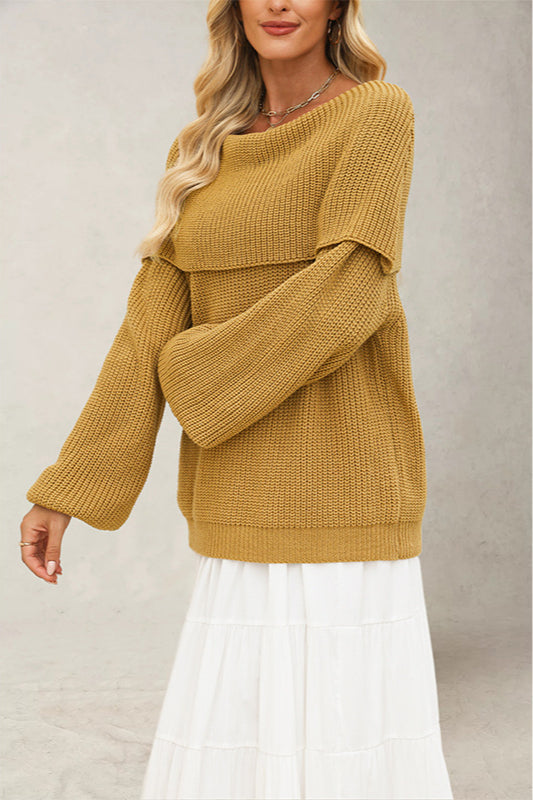 Loose Fit Off-Shoulder  Women's 2025 Fall Winter One-Shoulder Chunky Knit Pullover Sweater Tops - Seldom Seen Styles