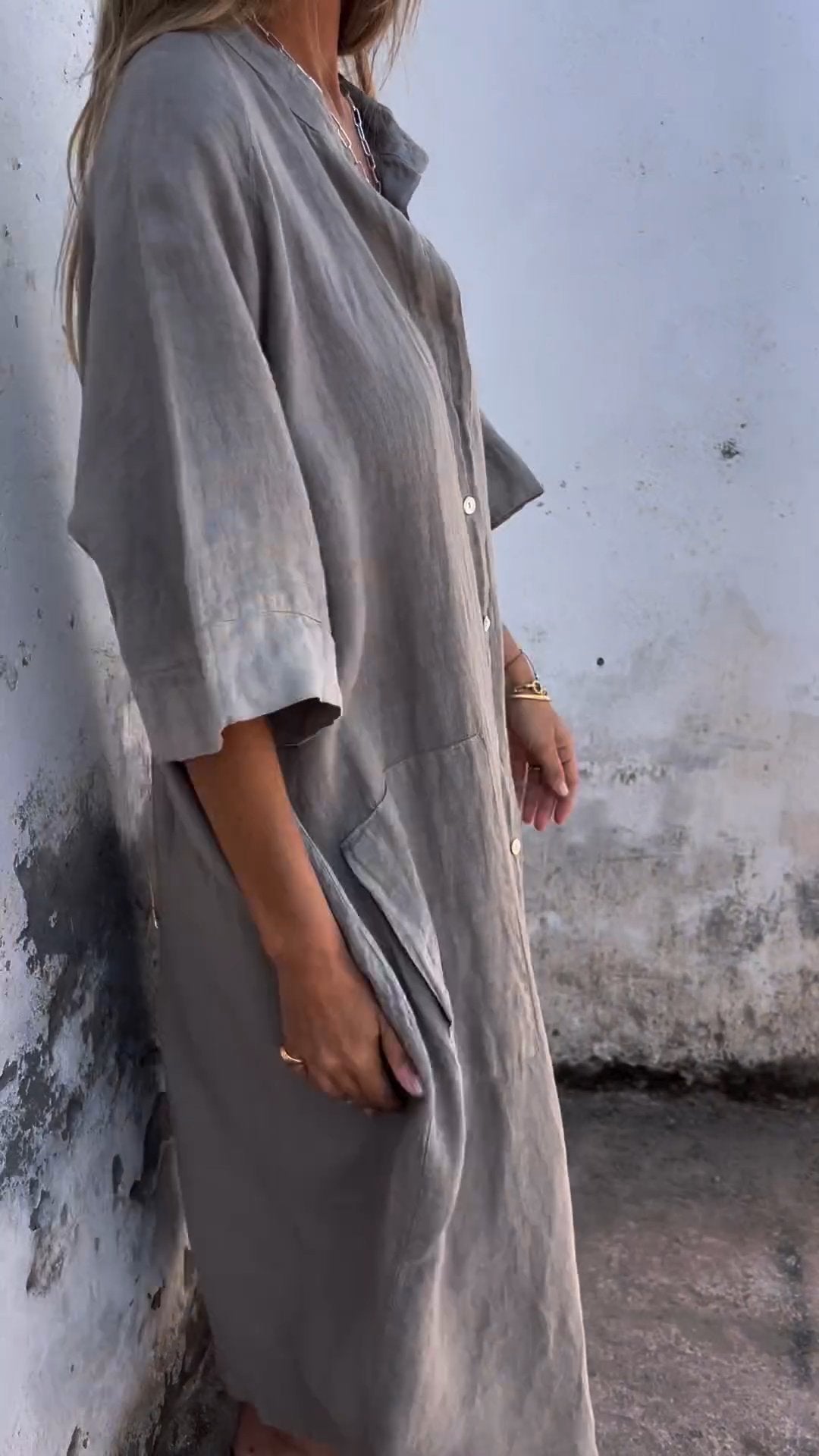 Loose Linen Shirt Maxi Dress – Casual Button Down Long Sleeve Dress for Women - Seldom Seen Styles