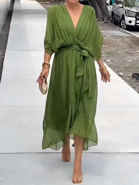 Lori™ | Timeless Wrap Midi Dress - Seldom Seen Styles