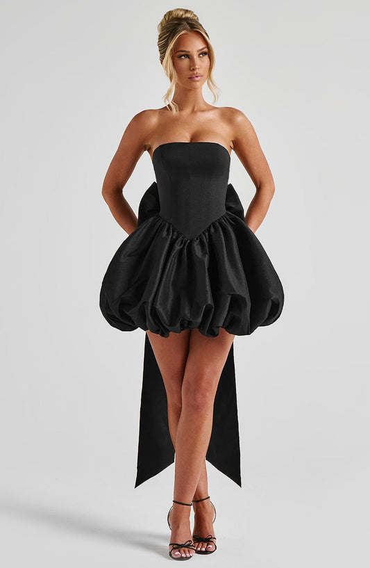Lotus Mini Dress - Black - Seldom Seen Styles