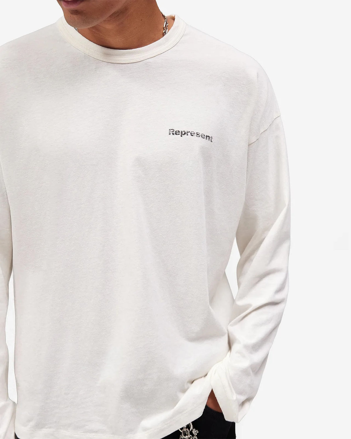 Lowercase Logo Long Sleeve T-Shirt - Flat White - Seldom Seen Styles