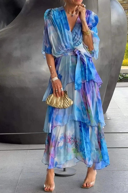 Luna’s Dreamy Bloom Ruffle Wrap Maxi Dress - Seldom Seen Styles