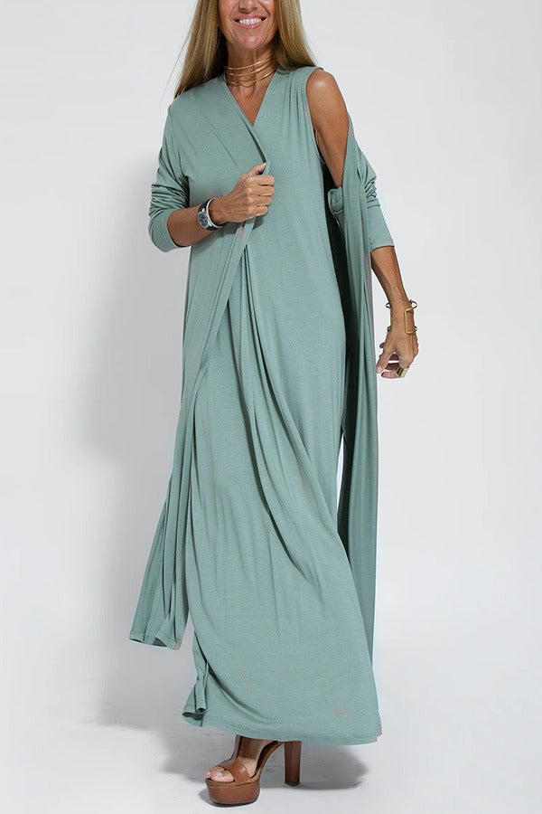 Lyvazza™ - Elegant long dress + matching cardigan FREE - Seldom Seen Styles