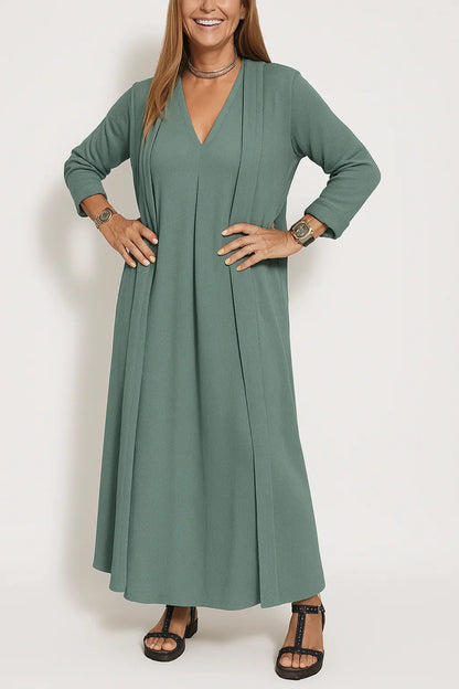 Lyvazza™ – Elegantes langes Kleid + passender Strickjacke GRATIS