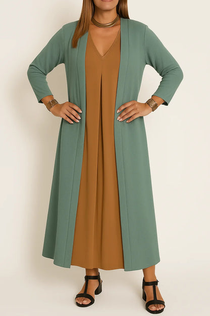 Lyvazza™ – Elegantes langes Kleid + passender Strickjacke GRATIS