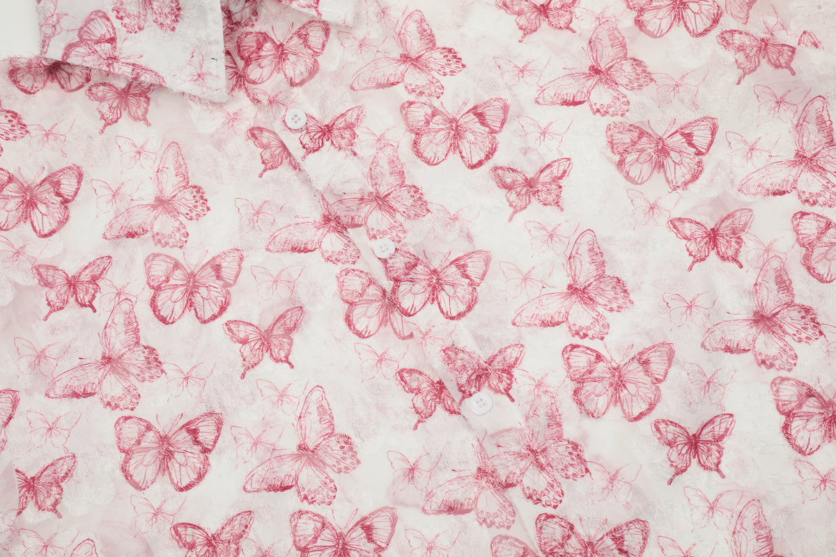 MAXDEPY All-Over Pink Butterfly Hawaiian Shirt - Seldom Seen Styles