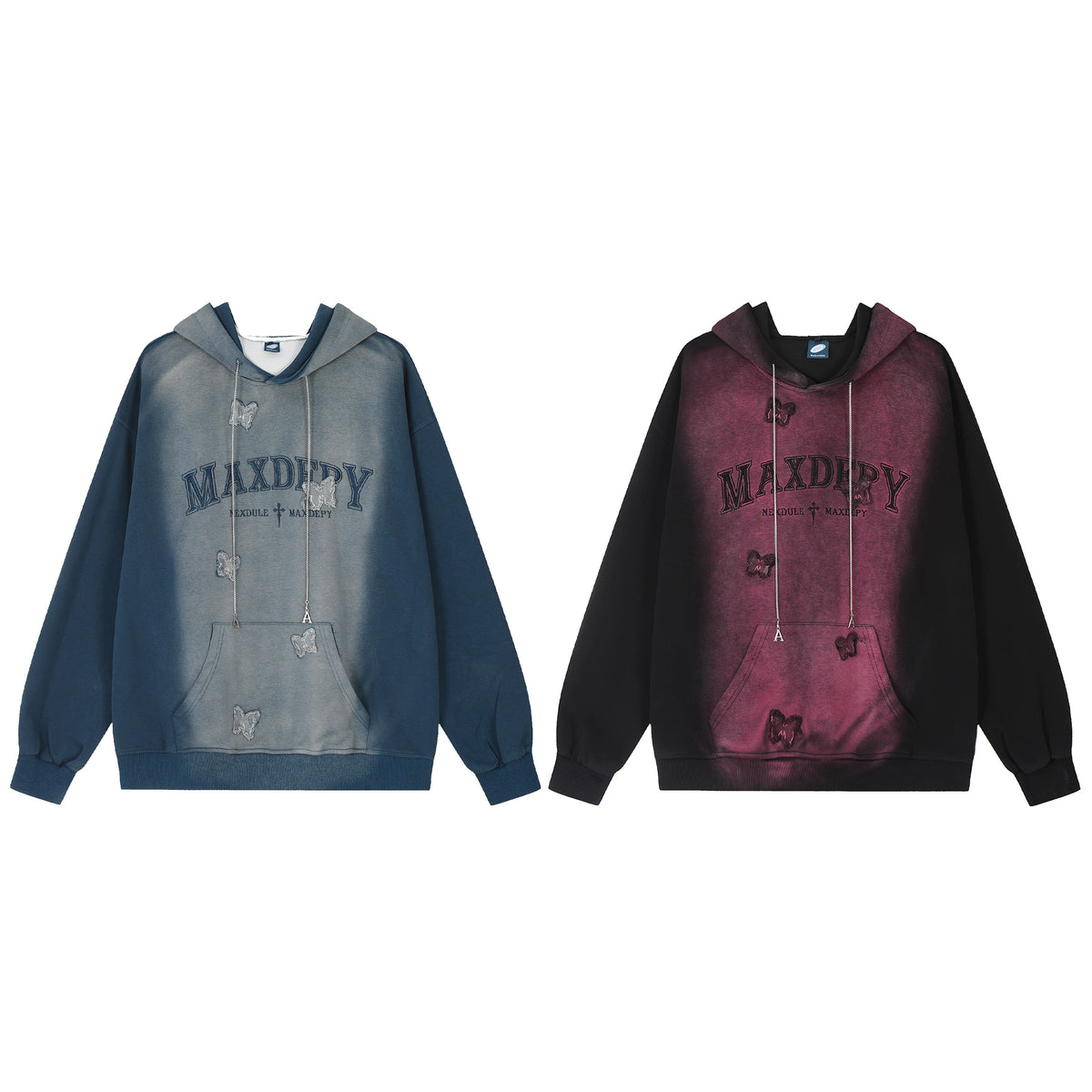 MAXDEPY Butterfly Spray Wash Hoodie - Seldom Seen Styles
