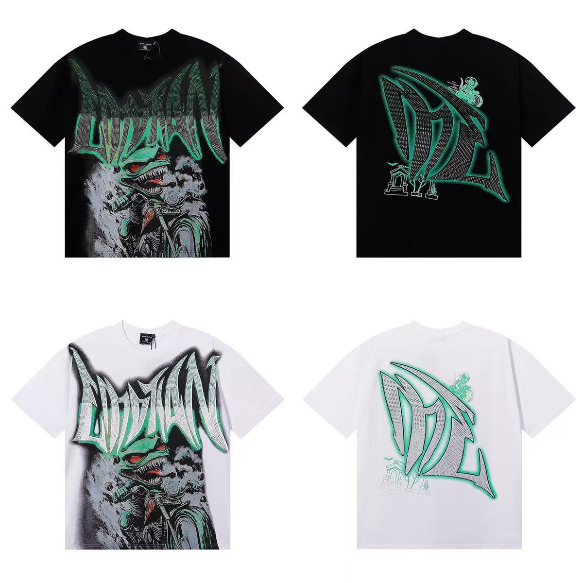 MIXED EMOTIONS Diamond Angel Jetski Rhinestone Tee - Seldom Seen Styles