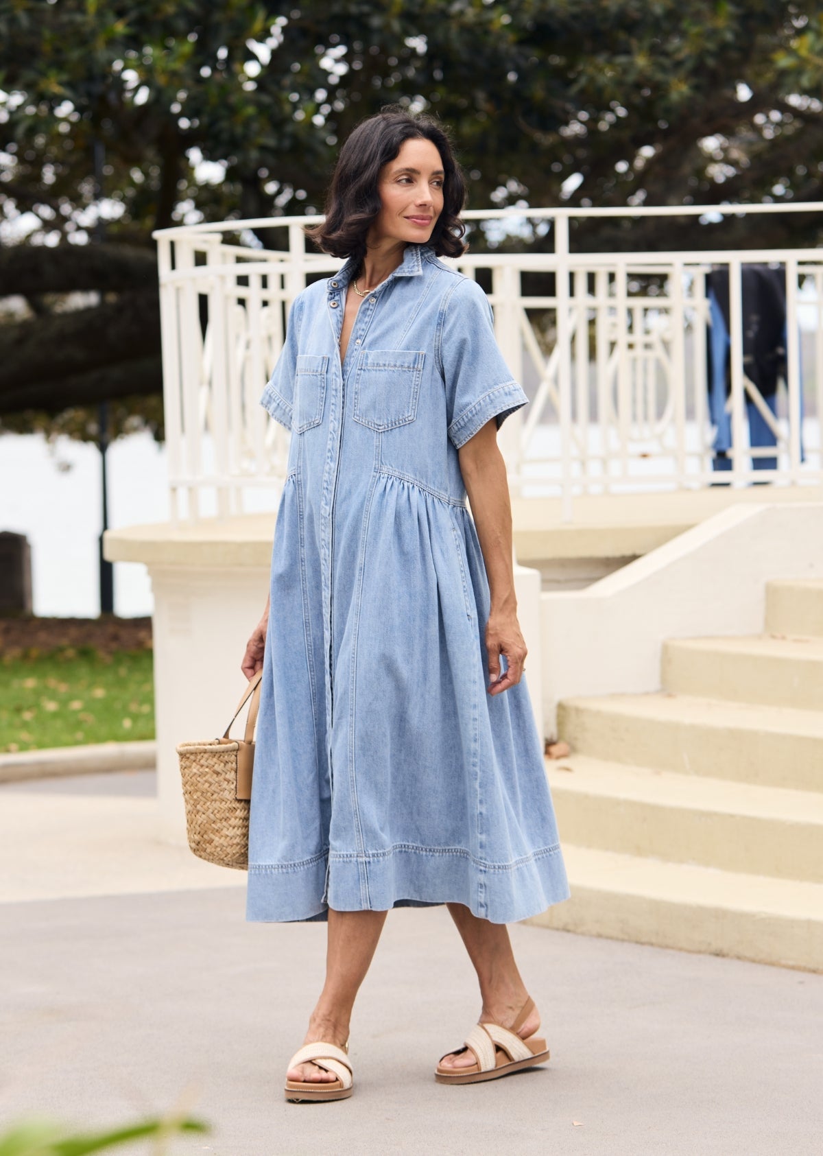 MONTANA DENIM SHIRTDRESS - LIGHT BLUE - Seldom Seen Styles