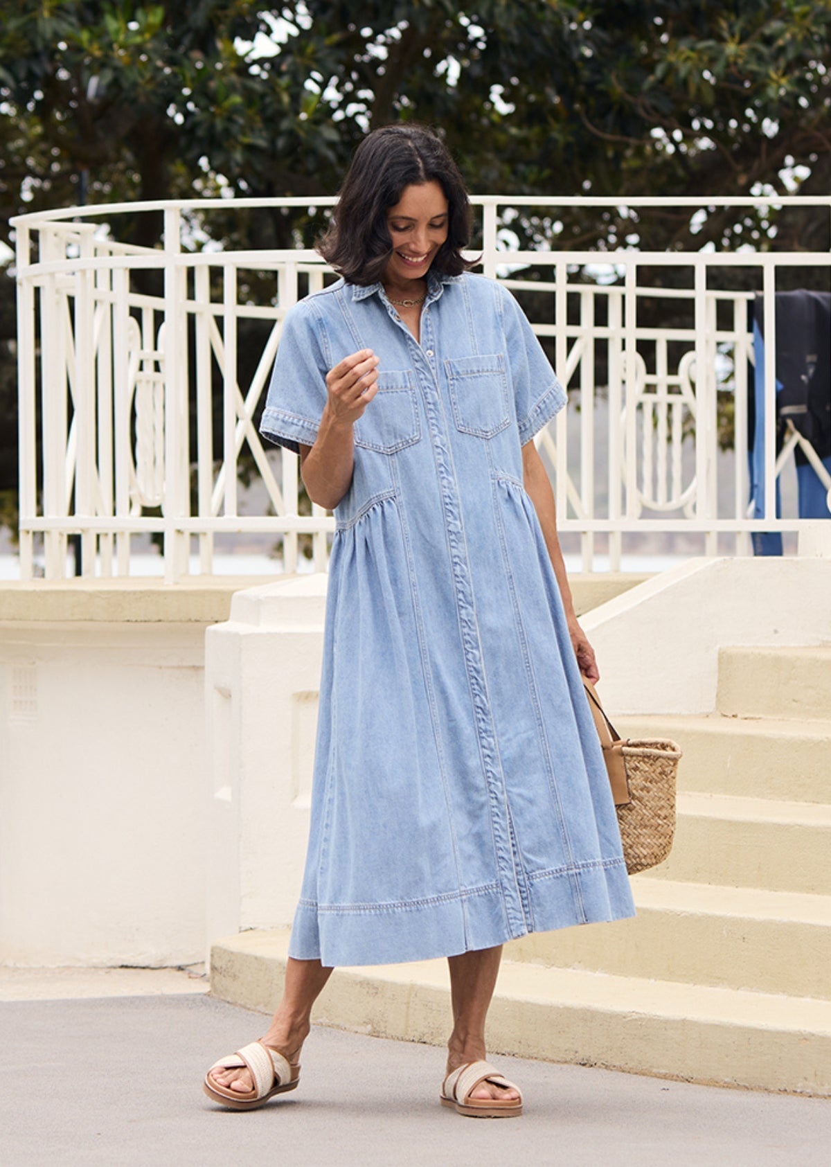 MONTANA DENIM SHIRTDRESS - LIGHT BLUE - Seldom Seen Styles