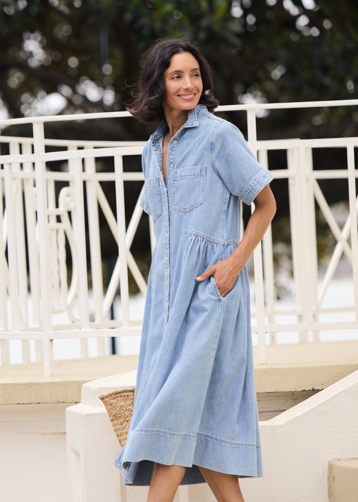 MONTANA DENIM SHIRTDRESS - LIGHT BLUE - Seldom Seen Styles