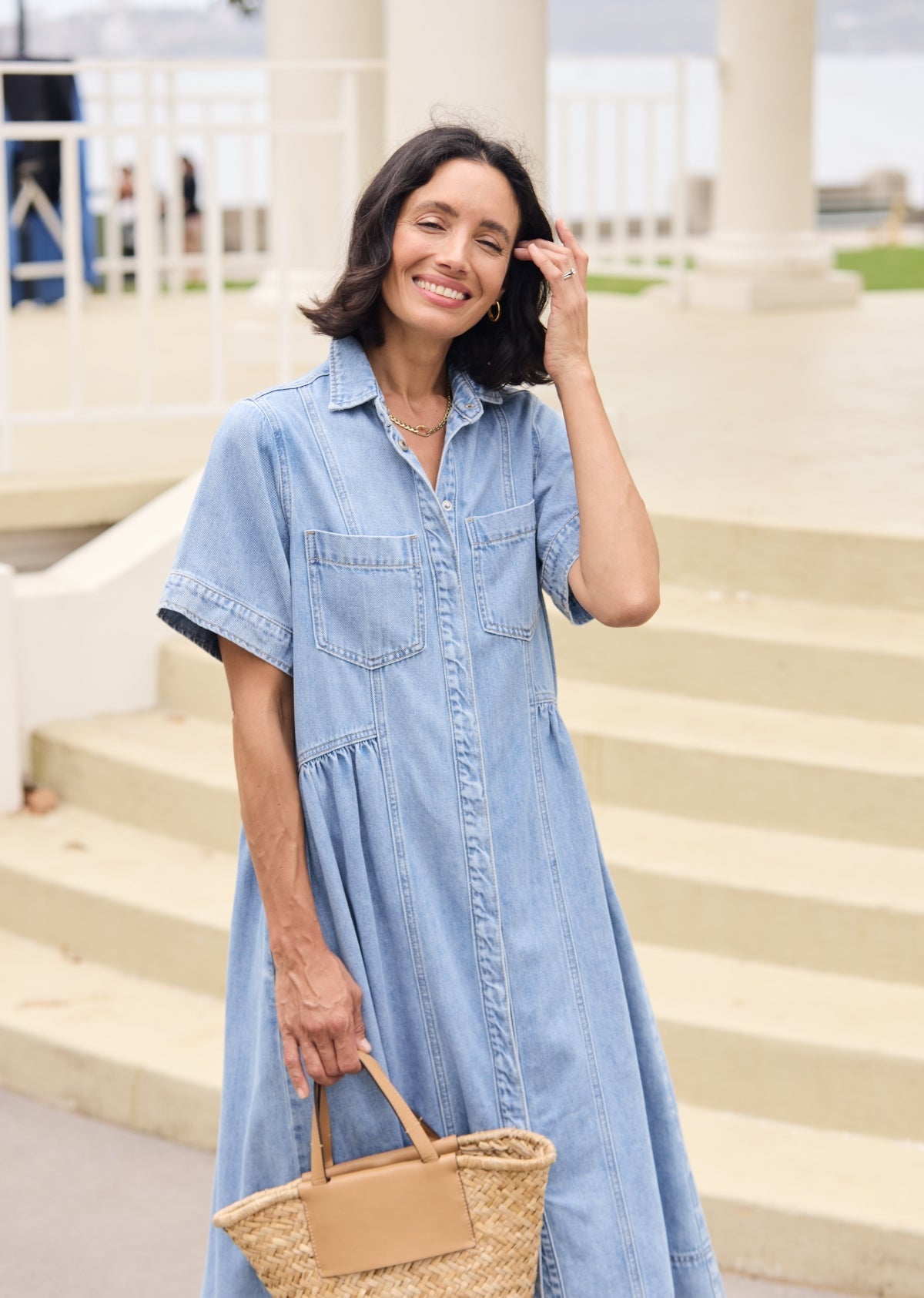 MONTANA DENIM SHIRTDRESS - LIGHT BLUE - Seldom Seen Styles