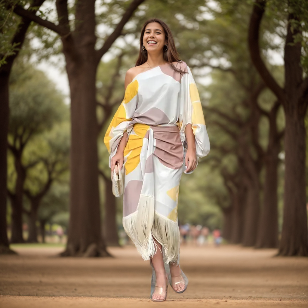 Maisie | Women's One-Shoulder Wrap Midi Dress - Seldom Seen Styles