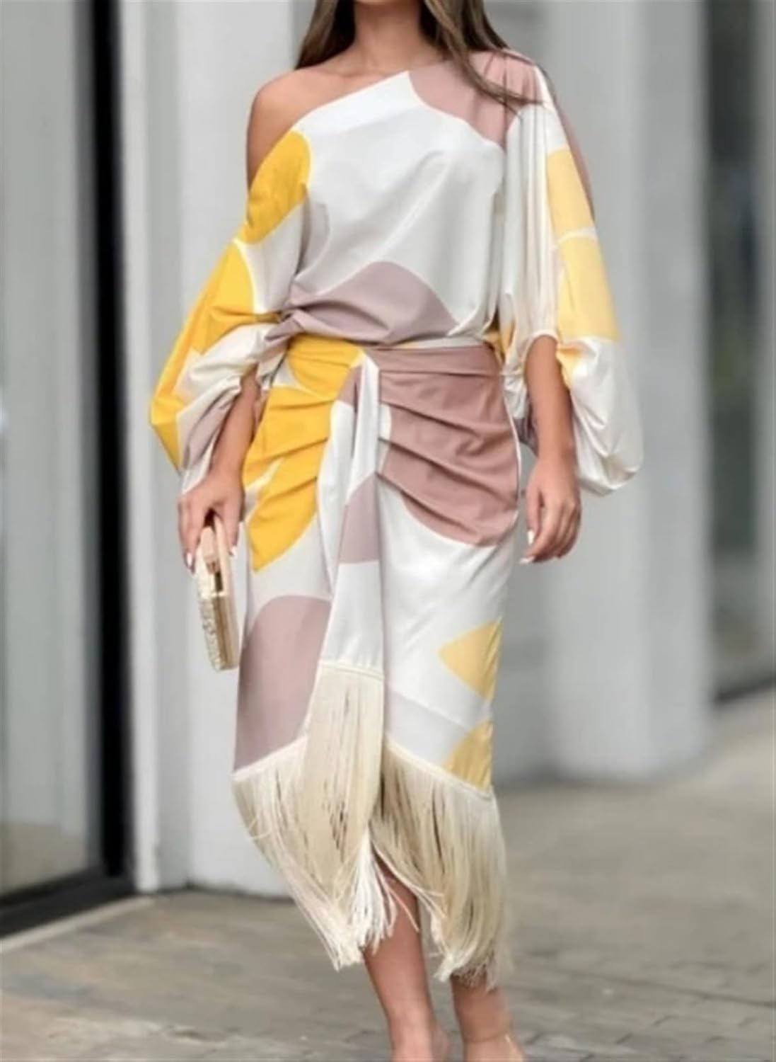 Maisie | Women's One-Shoulder Wrap Midi Dress - Seldom Seen Styles