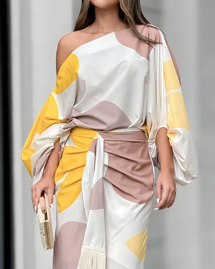 Maisie | Women's One-Shoulder Wrap Midi Dress - Seldom Seen Styles