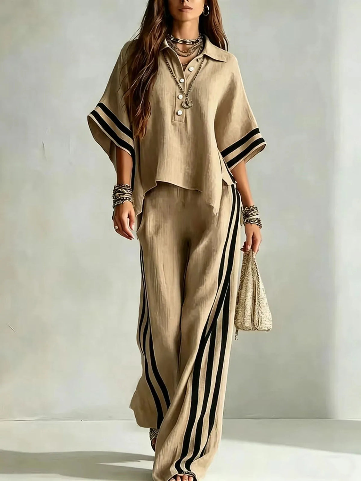 Marlena Striped Wide Leg Pant Set - Seldom Seen Styles
