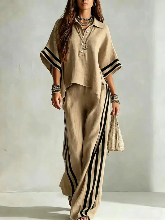 Marlena Striped Wide Leg Pant Set - Seldom Seen Styles