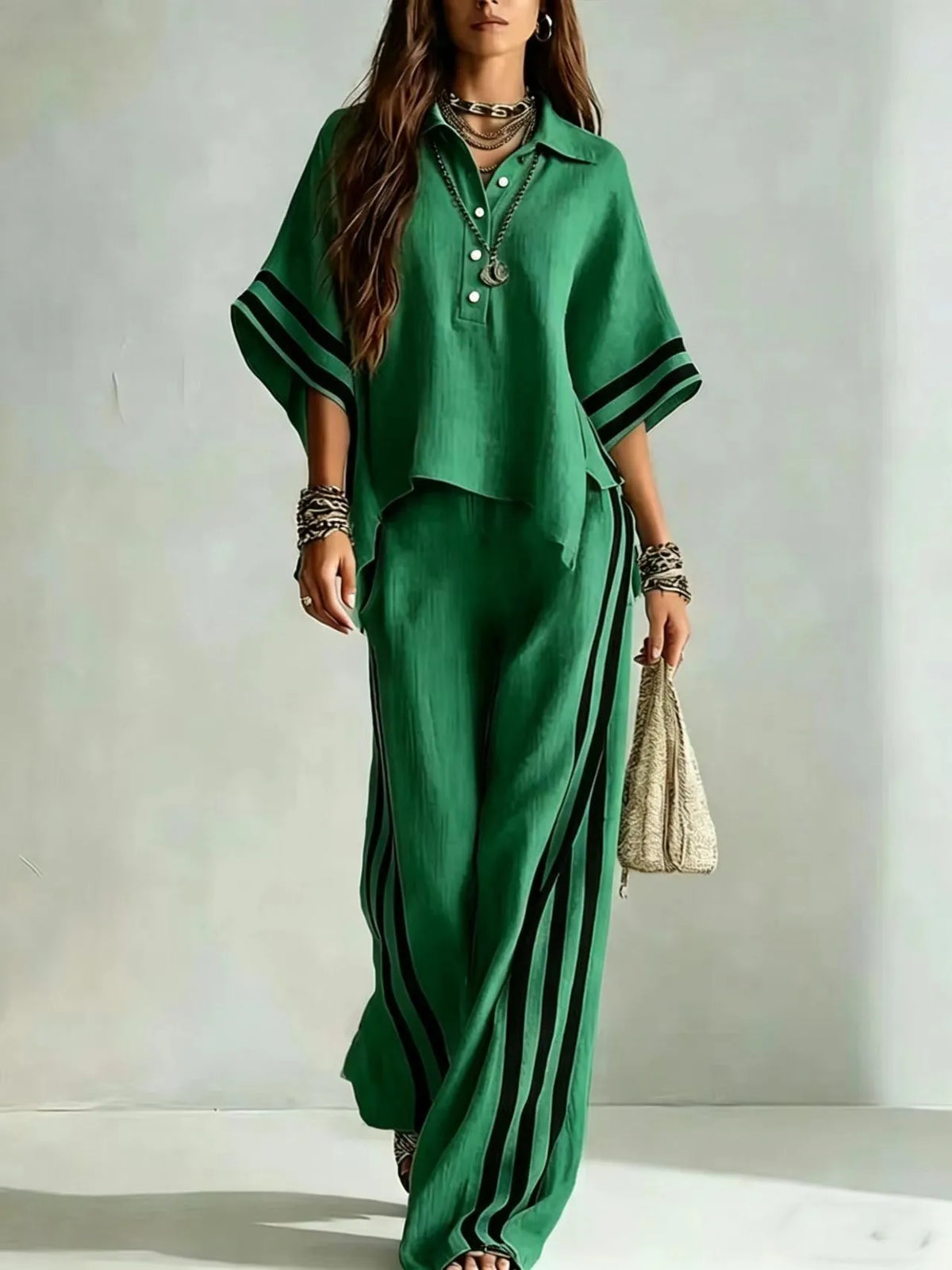 Marlena Striped Wide Leg Pant Set - Seldom Seen Styles