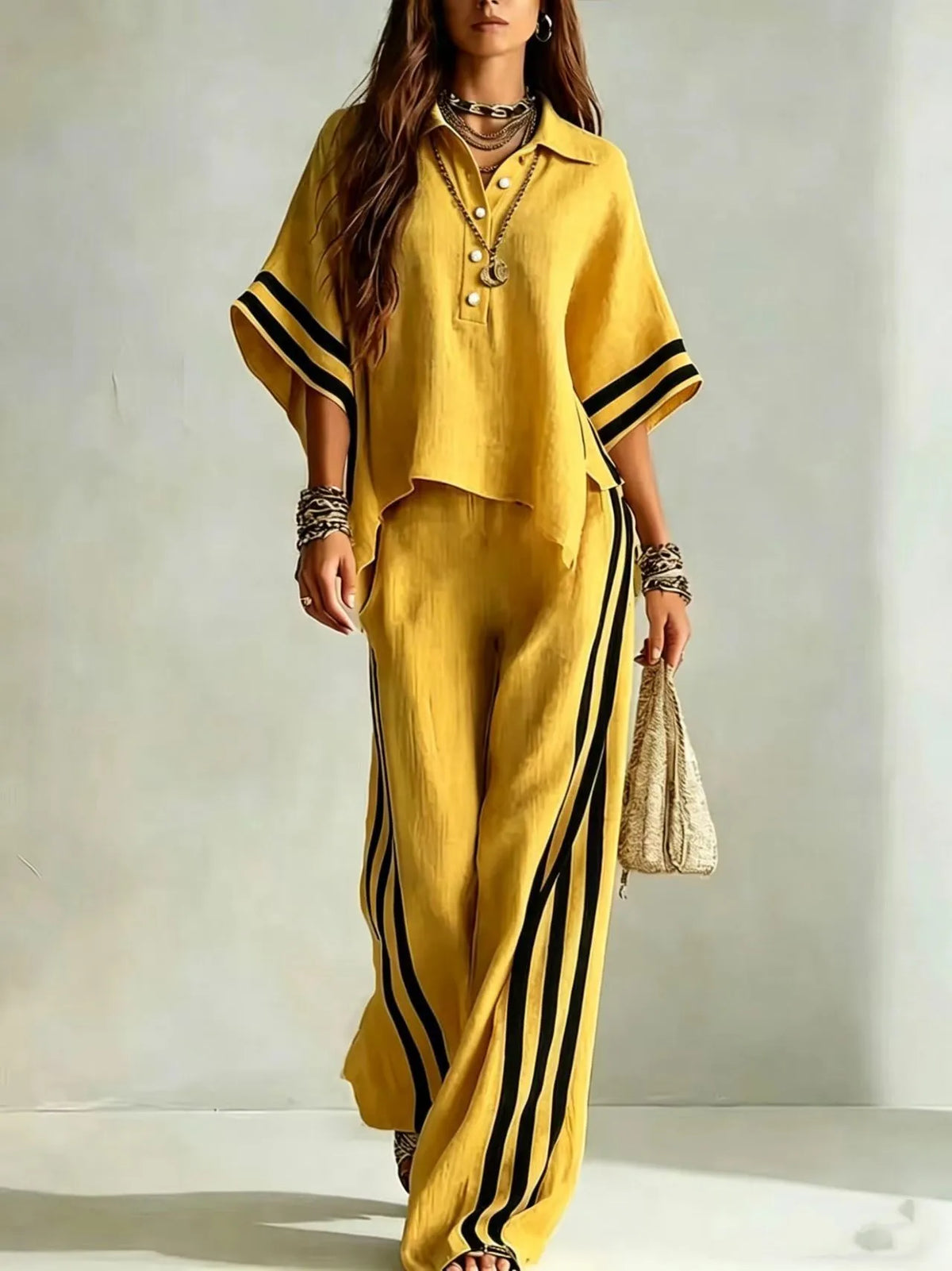 Marlena Striped Wide Leg Pant Set - Seldom Seen Styles