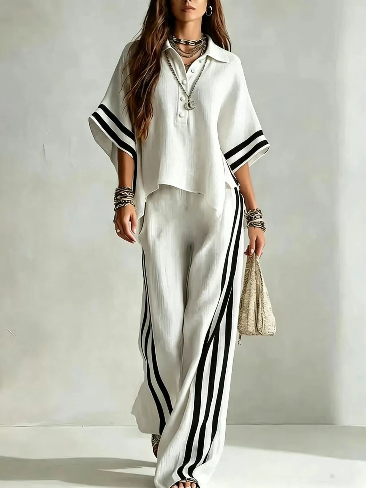 Marlena Striped Wide Leg Pant Set - Seldom Seen Styles