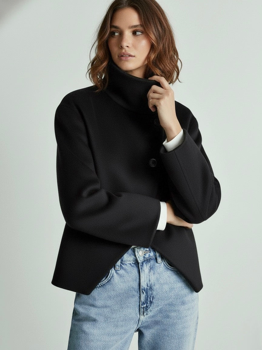 Martha | High-Neck Buttoned Jacket - Seldom Seen Styles