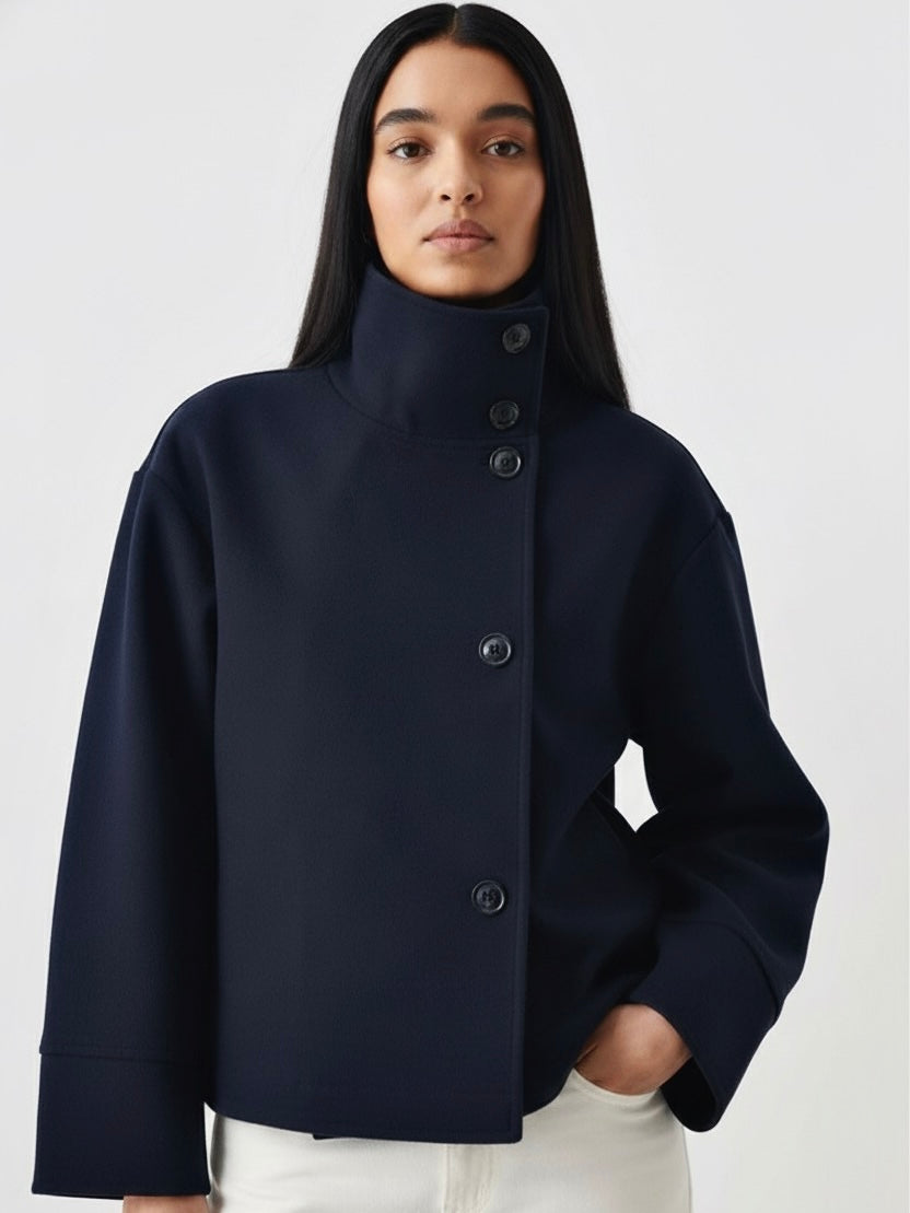 Martha | High-Neck Buttoned Jacket - Seldom Seen Styles