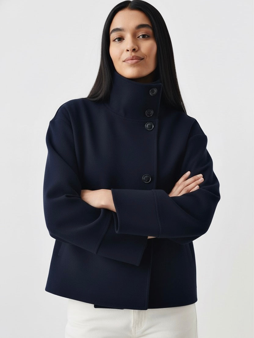 Martha | High-Neck Buttoned Jacket - Seldom Seen Styles