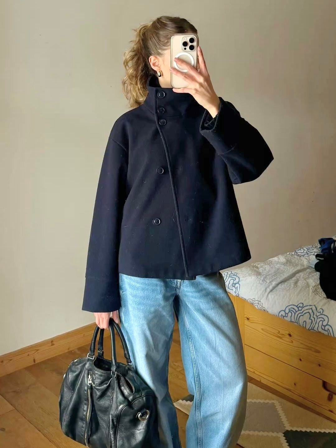 Martha | High-Neck Buttoned Jacket - Seldom Seen Styles