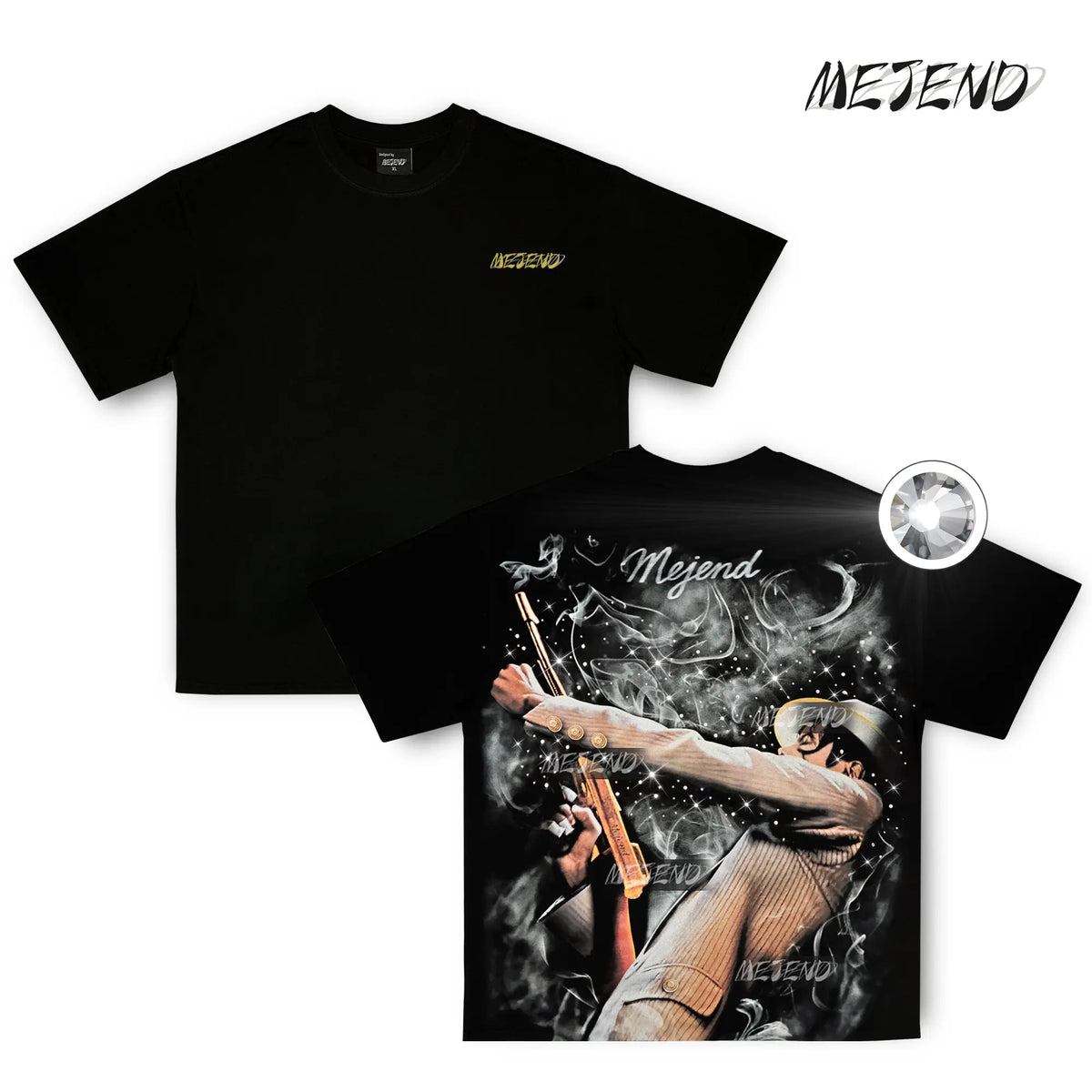 MeJend Unisex Graphic T-Shirt, Rhinestone Hoodie, 100% Cotton, Casual Tee & Pullover Hooded Sweatshirt, Streetwear for Men & Women - Seldom Seen Styles
