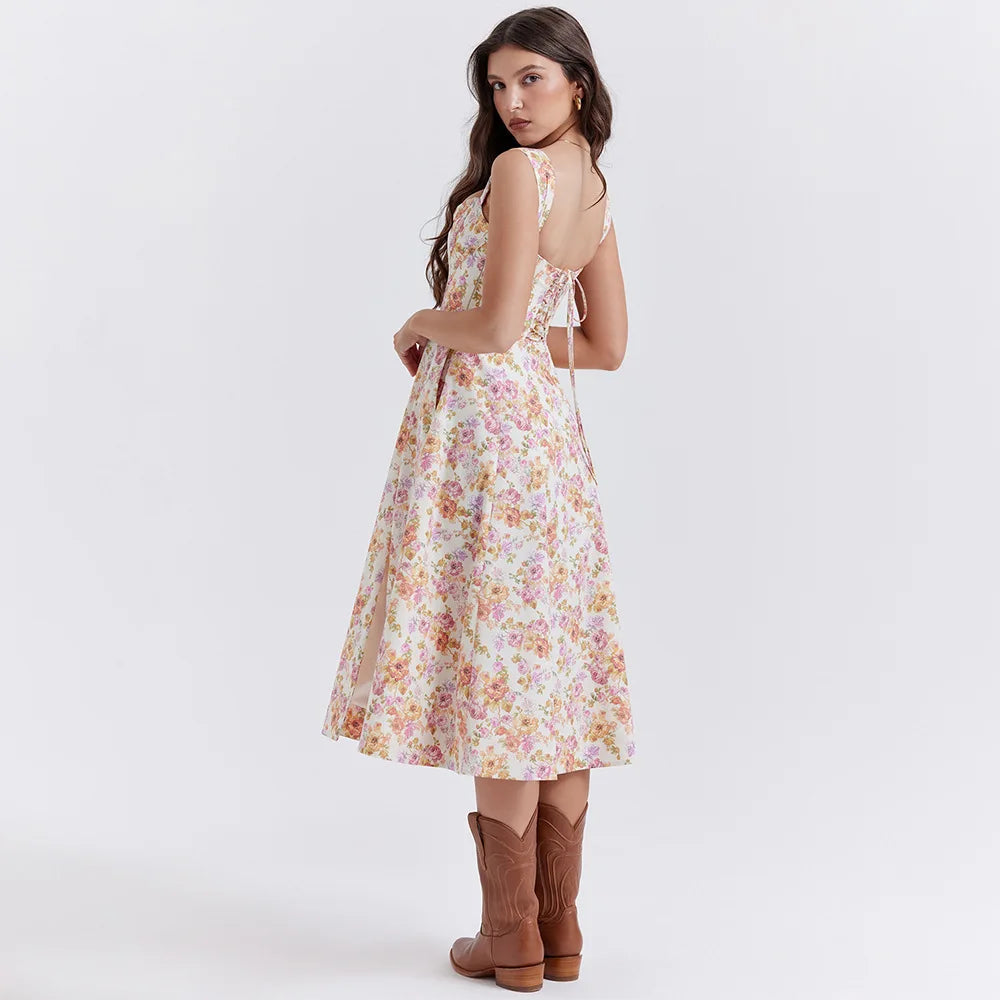 Meadow Muse Floral Fummer Dress Floral Print Sundress - Seldom Seen Styles
