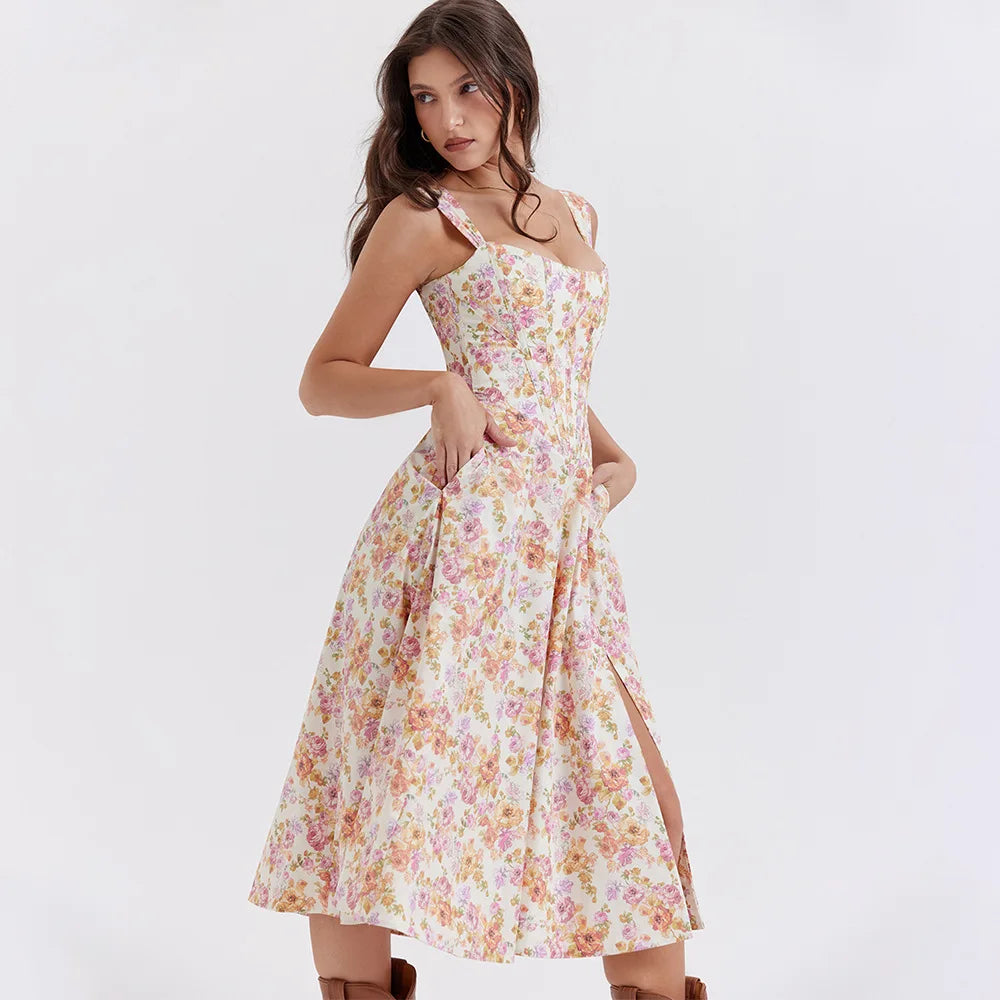 Meadow Muse Floral Fummer Dress Floral Print Sundress - Seldom Seen Styles