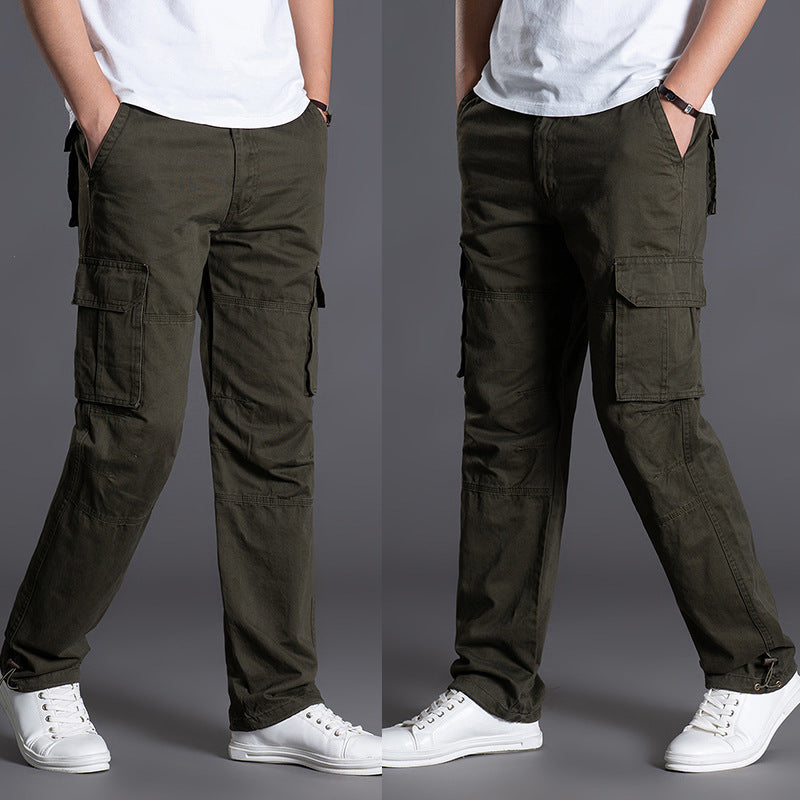 Men's Cotton Cargo Pants Breathable Multi-Pocket Outdoor Loose Casual Trousers Spring Summer Streetwear Outfit - Seldom Seen Styles