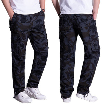 Men's Cotton Cargo Pants Breathable Multi-Pocket Outdoor Loose Casual Trousers Spring Summer Streetwear Outfit
