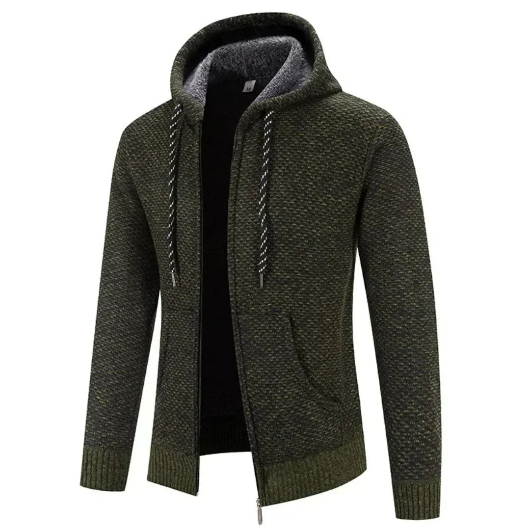 Men's Fleece Clothes Knit Cardigan Jumper Hooded Jackets Brown Sweaters Warm Harajuku Coat - Seldom Seen Styles