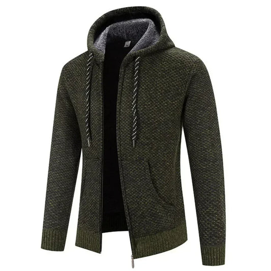 Men's Fleece Clothes Knit Cardigan Jumper Hooded Jackets Brown Sweaters Warm Harajuku Coat - Seldom Seen Styles