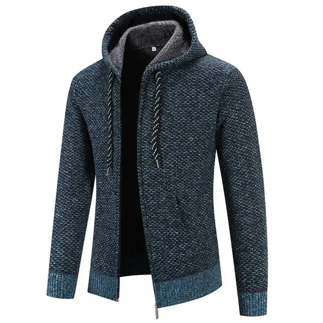 Men's Fleece Clothes Knit Cardigan Jumper Hooded Jackets Brown Sweaters Warm Harajuku Coat - Seldom Seen Styles