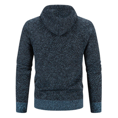 Men's Fleece Clothes Knit Cardigan Jumper Hooded Jackets Brown Sweaters Warm Harajuku Coat