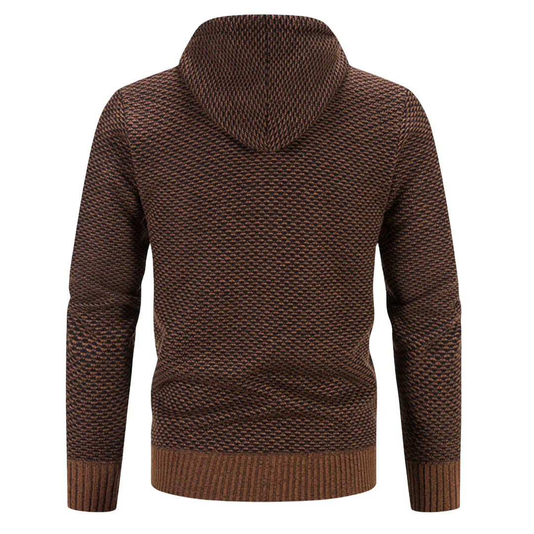 Men's Fleece Clothes Knit Cardigan Jumper Hooded Jackets Brown Sweaters Warm Harajuku Coat - Seldom Seen Styles
