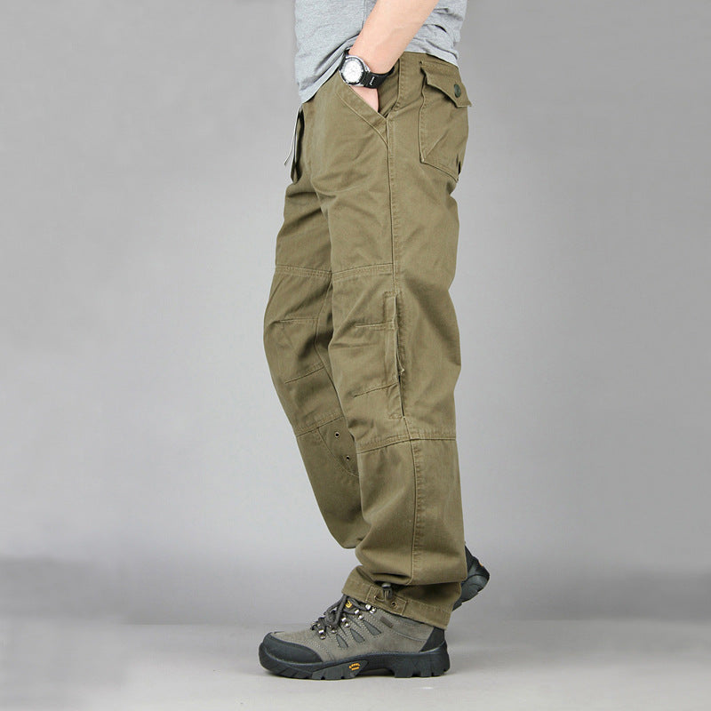 Men's Plus Size Cotton Cargo Pants Loose Straight Leg Multi-Pocket Outdoor Trousers Summer Casual Streetwear Outfit - Seldom Seen Styles