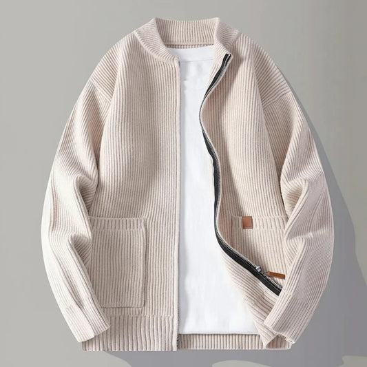 Mens Cardigan Sweaters Youthful Vitality Stand Collar Loose Casual Knitted Chic Sweater Jackets Outerwear - Seldom Seen Styles