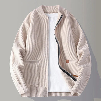 Herren Cardigan Pullover Jugend Vitalität Stehkragen Locker Lässiger Strick Chic Pullover Jacken Oberbekleidung