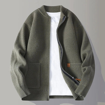 Herren Cardigan Pullover Jugend Vitalität Stehkragen Locker Lässiger Strick Chic Pullover Jacken Oberbekleidung