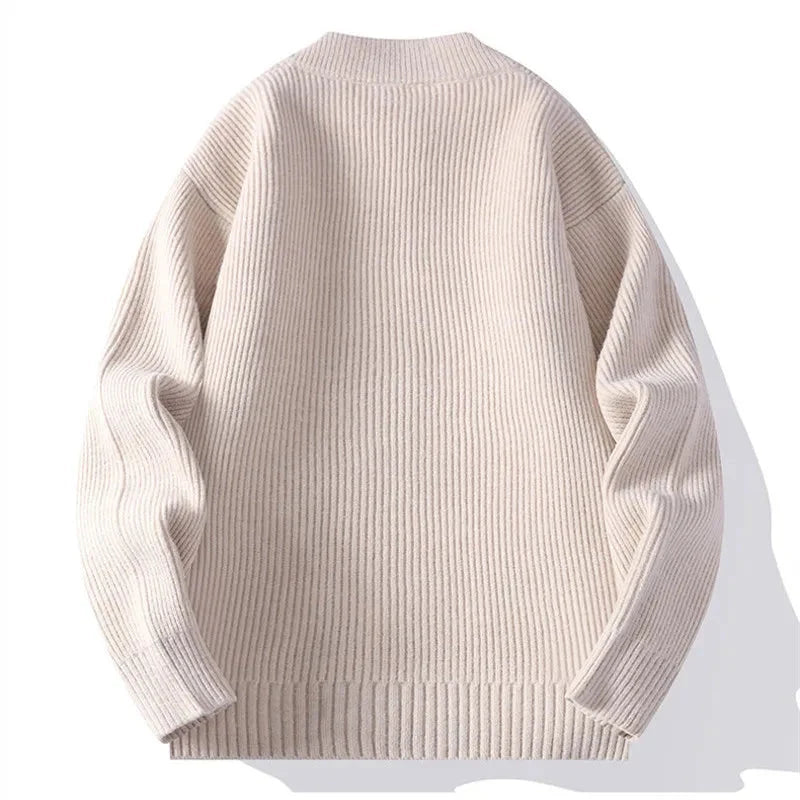 Mens Cardigan Sweaters Youthful Vitality Stand Collar Loose Casual Knitted Chic Sweater Jackets Outerwear - Seldom Seen Styles