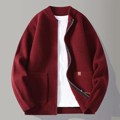 Herren Cardigan Pullover Jugend Vitalität Stehkragen Locker Lässiger Strick Chic Pullover Jacken Oberbekleidung